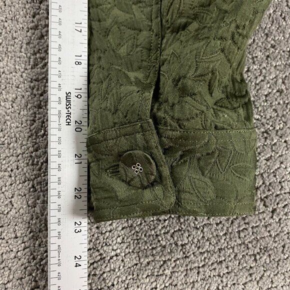 J. Jill Jacket Women's 2X Floral Quilted Embroidery Button Front Green - Picture 11 of 11